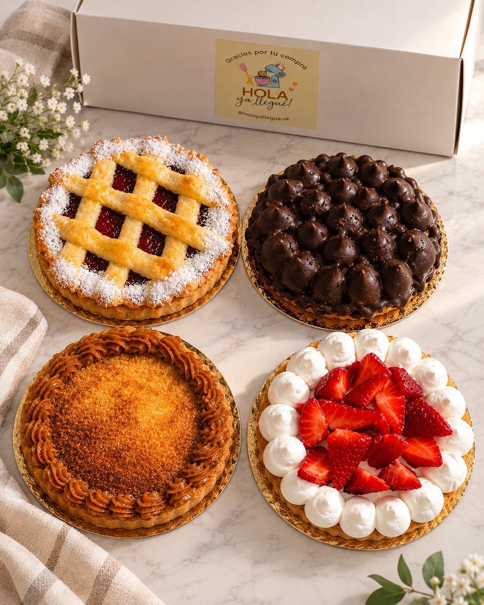 Box Mini Tartas: frutilla, chocolate con dulce de leche, pastafrola de membrillo y coco con dulce de leche