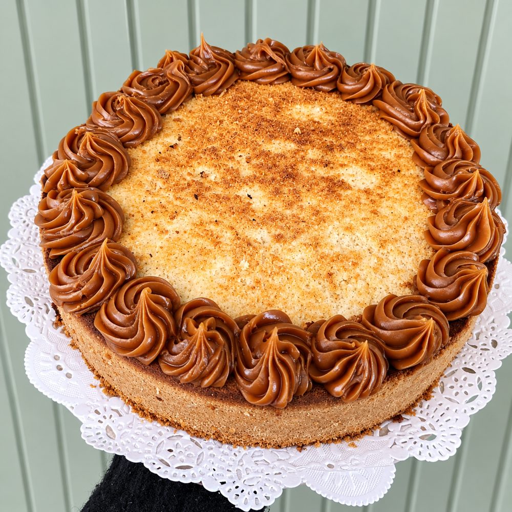 Tarta de coco con dulce de leche